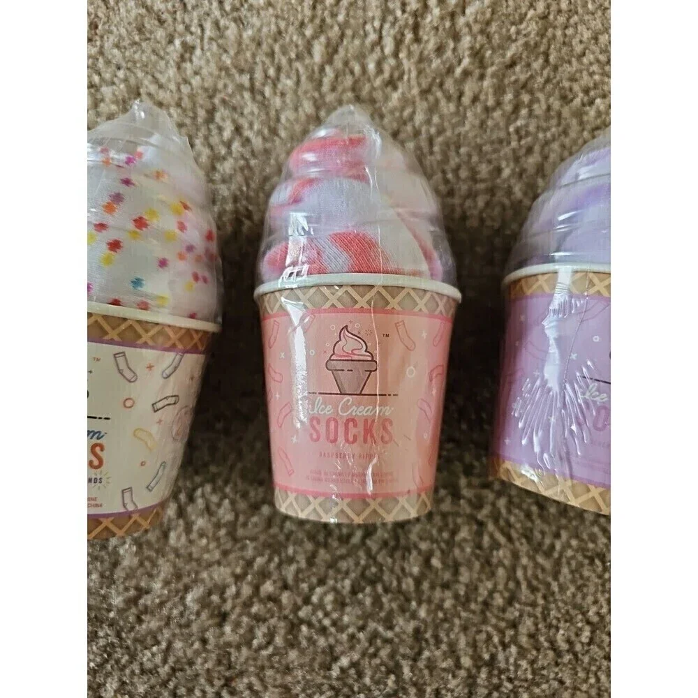 Luckies Originals Ice Cream Socks 3 Pack One Size NEW